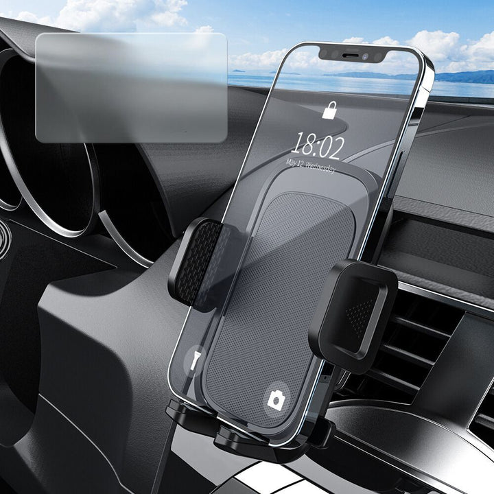Secure Clip-On Adjustable Cradle Air Vent Clip Car Phone Holder Mount with 360° Rotation, Silicone Cushion