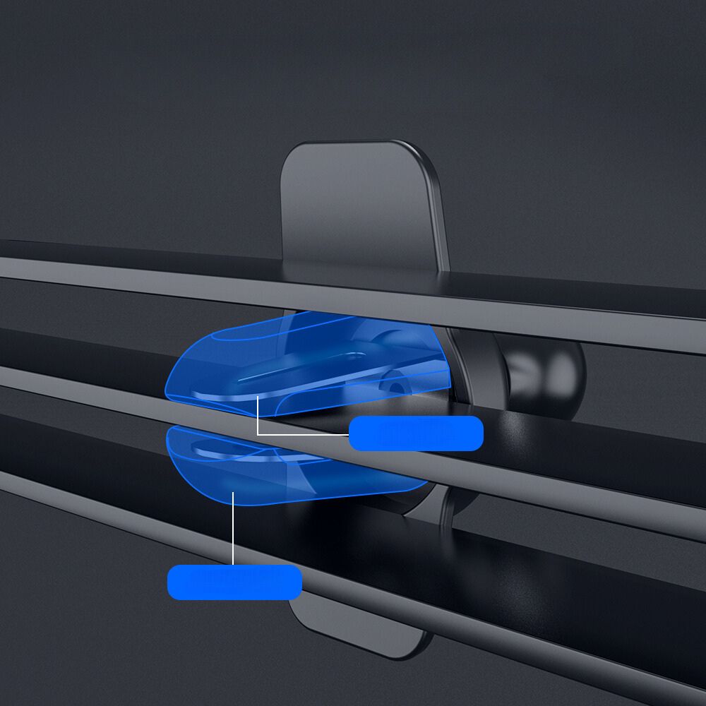 Secure Clip-On Adjustable Cradle Air Vent Clip Car Phone Holder Mount with 360° Rotation, Silicone Cushion