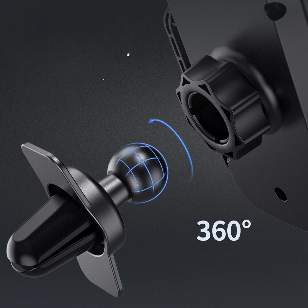 Secure Clip-On Adjustable Cradle Air Vent Clip Car Phone Holder Mount with 360° Rotation, Silicone Cushion