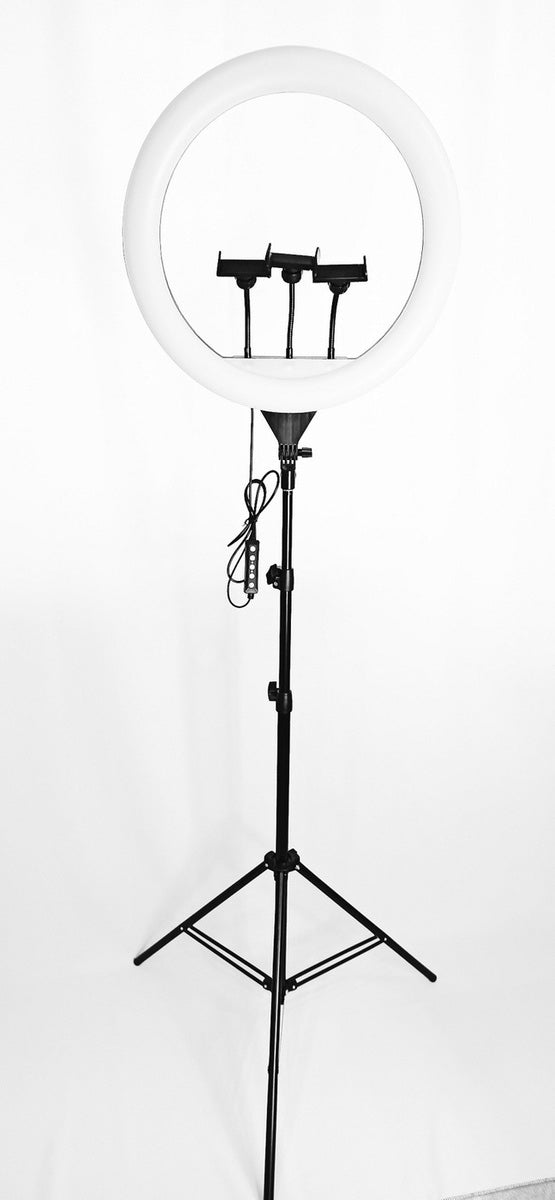 14 Inch Selfie Ring Light with 3 Phone Holders, Remote & 76” Tripod Stand for Live Stream, Makeup, YouTube Video, TikTok Compatible
