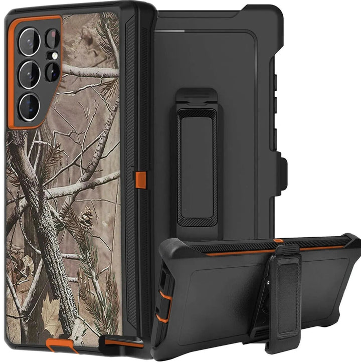 Premium Camo Heavy Duty Defender Case with Belt Clip, Shockproof Protection, for Samsung Galaxy S25 Ultra 5G Compatible Model