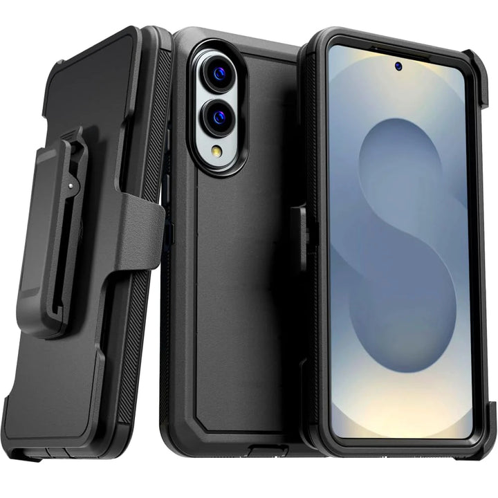 Heavy Duty Armor Robot Case with Belt Clip, Shockproof Protection for Samsung Galaxy S25 Edge - Defender Case Samsung Galaxy S25 Edge