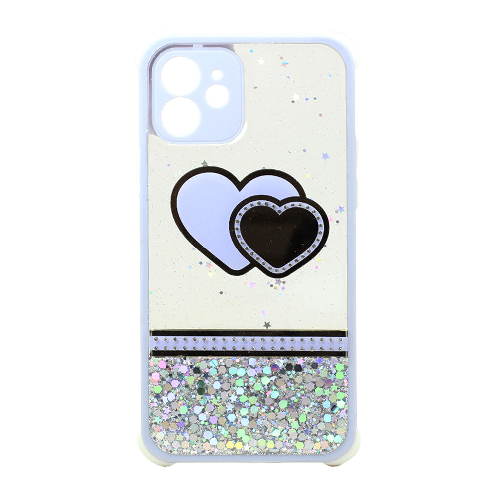 Glitter Jewel Diamond Armor Bumper Case with Camera Lens Protection Cover | Stylish Rhinestone Design | For Apple iPhone 12 / 12 Pro 6.1