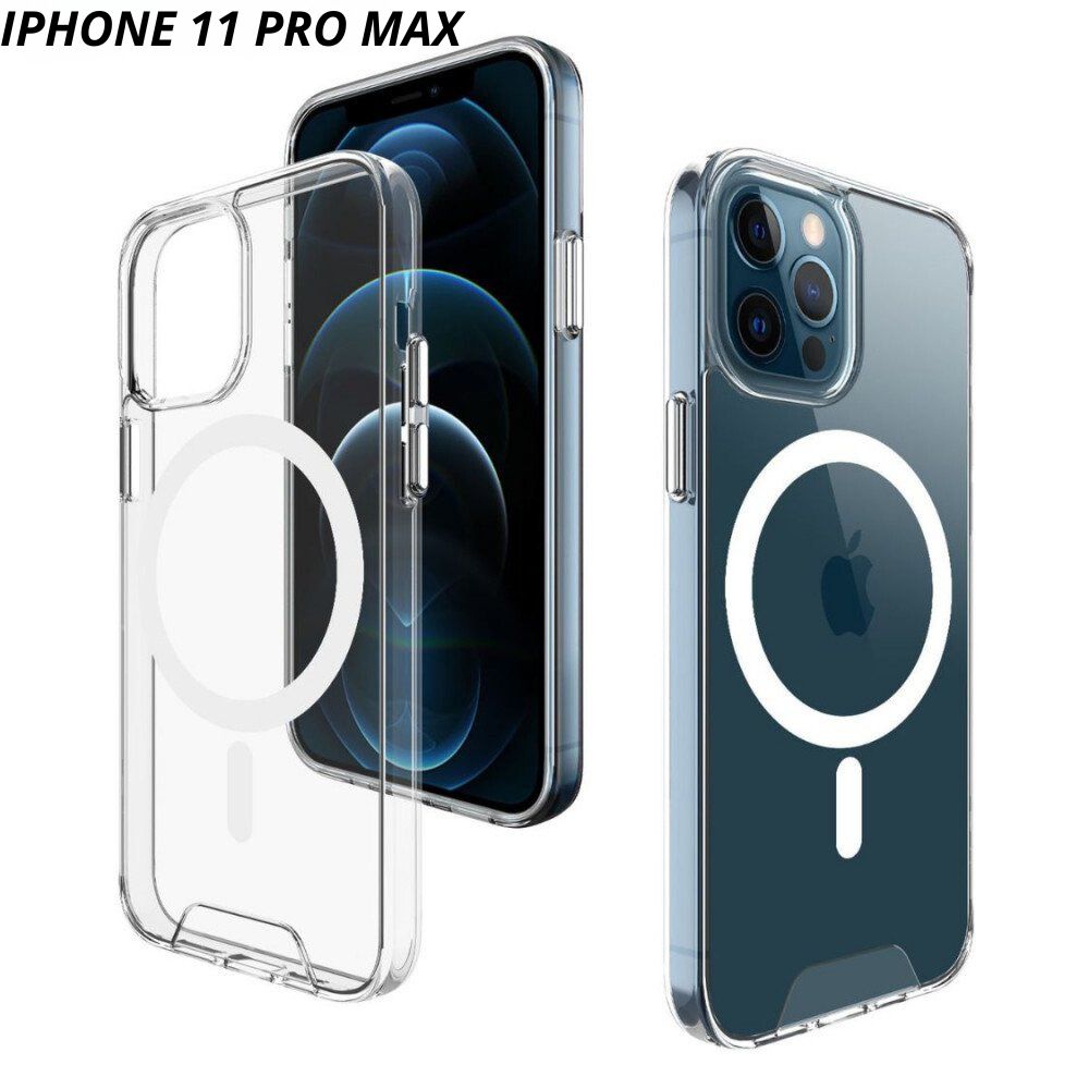 Crystal Clear Transparent Slim Magnetic Cover Case with MagSafe Compatibility, Shockproof and Anti-Scratch, Compatible with iPhone 11 Pro Max