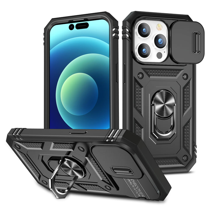 Tech Armor Ring Stand Case with Lens Cover for iPhone 14 Pro [6.1]