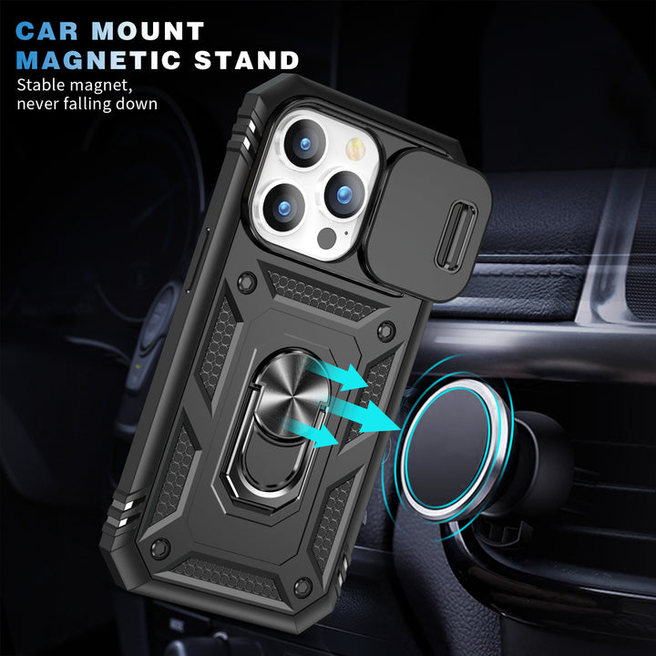 Tech Armor Ring Stand Case with Lens Cover for iPhone 14 Pro [6.1]