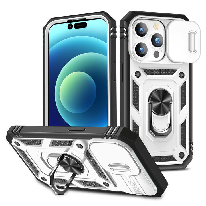 Tech Armor Ring Stand Case with Lens Cover for iPhone 14 Pro [6.1]