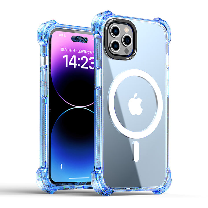 Slim Transparent MagSafe Circle Bumper Case with Shockproof Protection for Apple iPhone 15