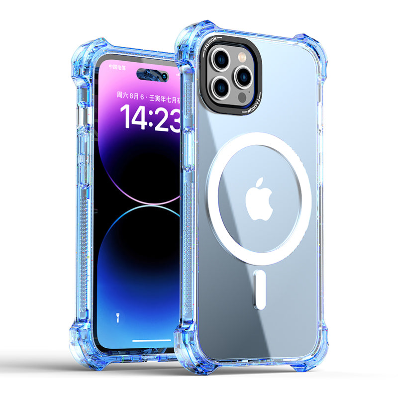 Slim MagSafe Circle Case for iPhone 15 Pro Max - Transparent Shockproof Protection