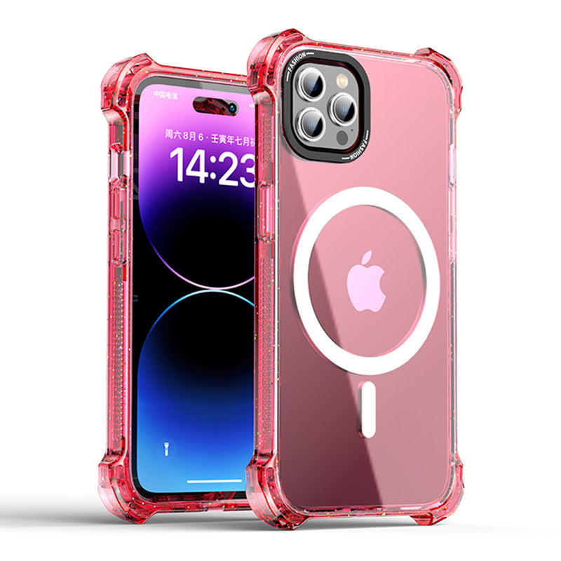 Slim Transparent MagSafe Circle Bumper Case with Shockproof Protection for Apple iPhone 15