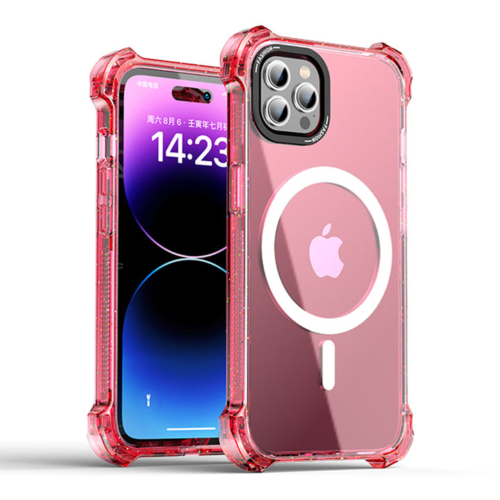 Slim Transparent MagSafe Circle Bumper Case with Shockproof Protection for Apple iPhone 15