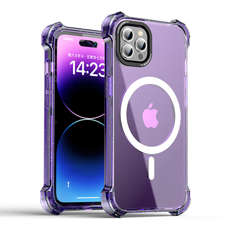 Slim Transparent MagSafe Circle Bumper Case with Shockproof Protection for Apple iPhone 15