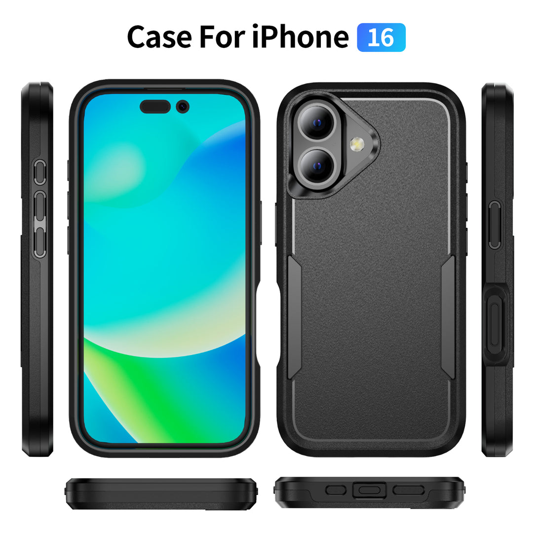 Heavy Duty Strong Armor Hybrid Trailblazer Protective Case with Shock Absorption & Wireless Charging for Apple iPhone 16