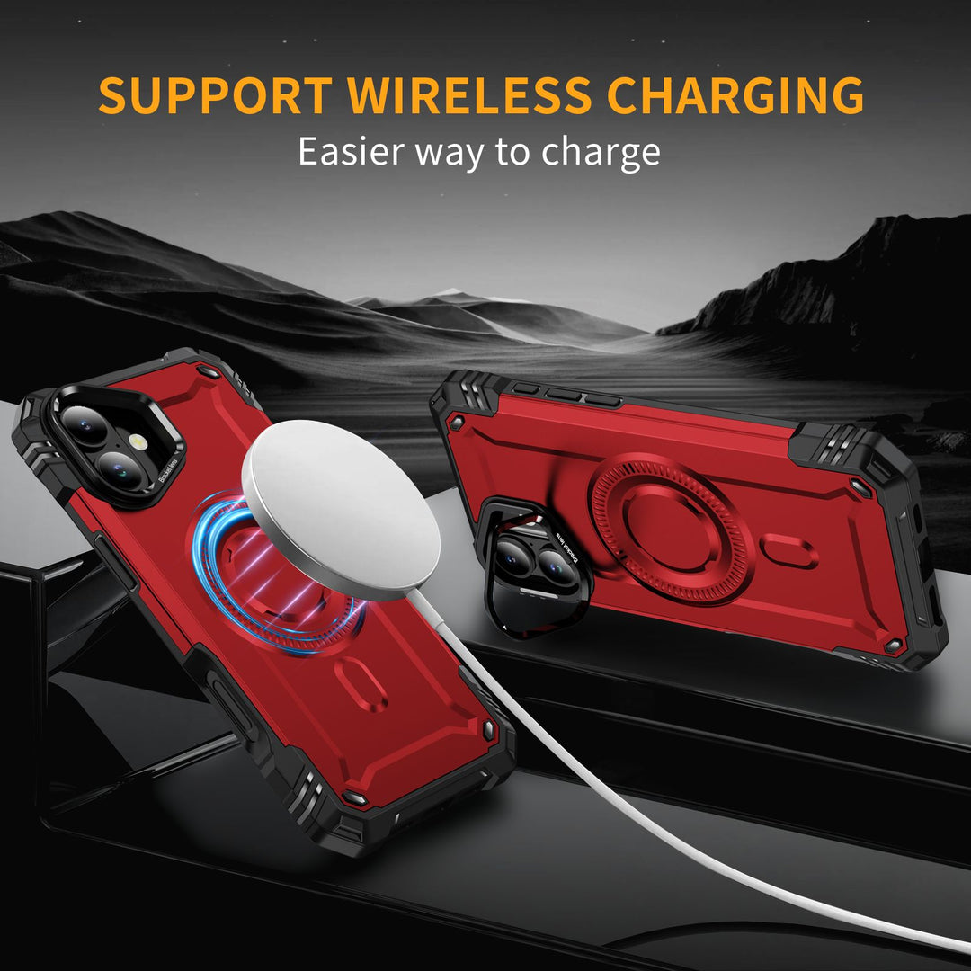 Full Body Magnetic MagSafe Shockproof Case w/ Kickstand, Military-Grade, Wireless Charging Protective Cover for Apple iPhone 16 Plus