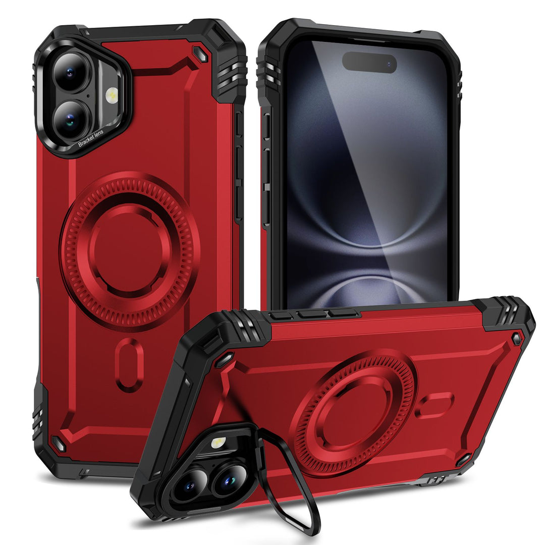 Full Body Magnetic MagSafe Shockproof Case w/ Kickstand, Military-Grade, Wireless Charging Protective Cover for Apple iPhone 16 Plus