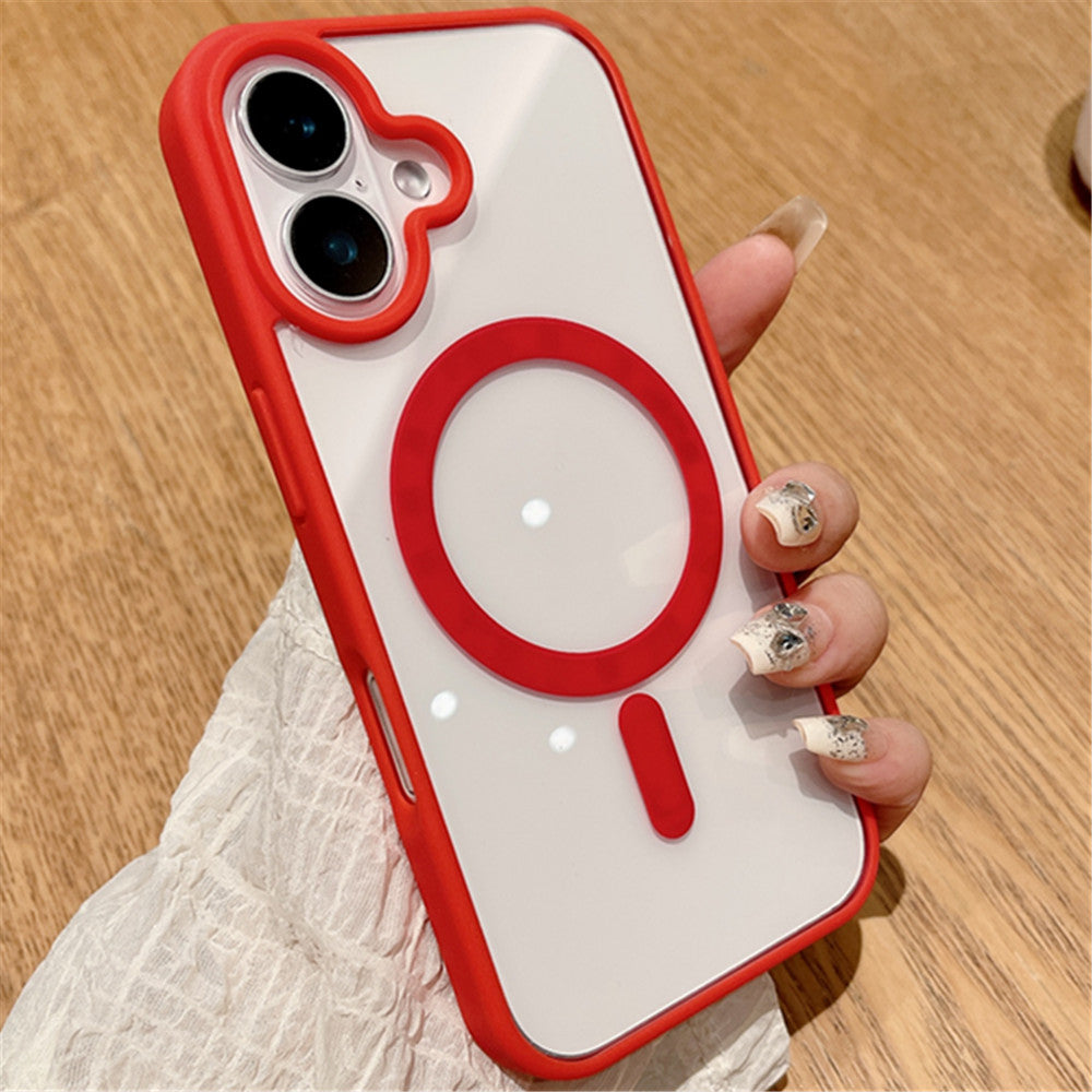 Crystal Clear Magnetic Ring Armor Case with MagSafe & Anti-Yellowing Military-Grade Protection for Apple iPhone 16 Plus Compatible Model: iPhone 16 Plus