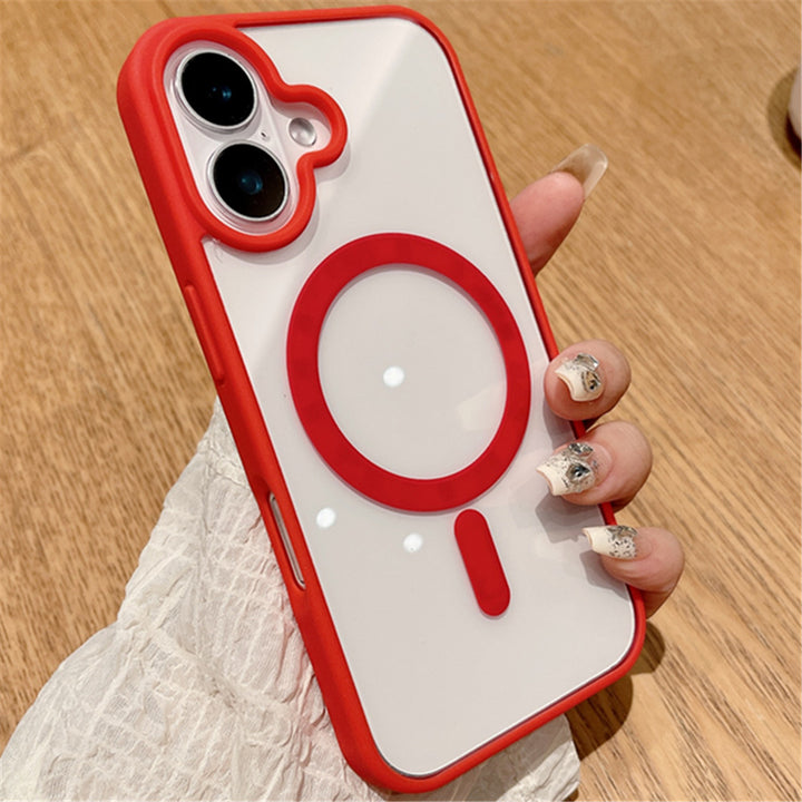 Crystal Clear Magnetic Ring Armor Case with MagSafe & Anti-Yellowing Military-Grade Protection for Apple iPhone 16 Plus Compatible Model: iPhone 16 Plus