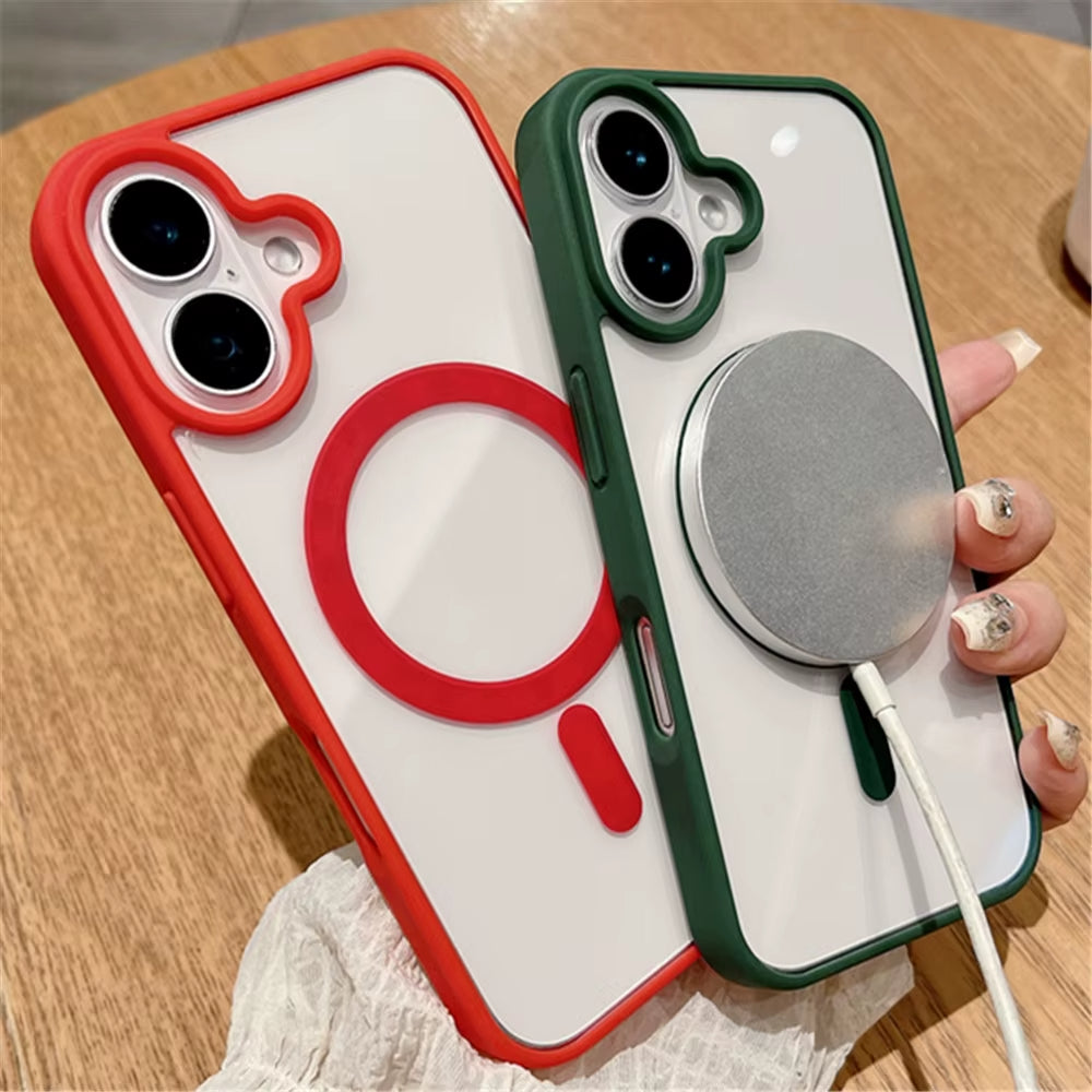 Crystal Clear Magnetic Ring Protective Armor Case MagSafe Transparent Anti-Yellowing Military-Grade for Apple iPhone 16