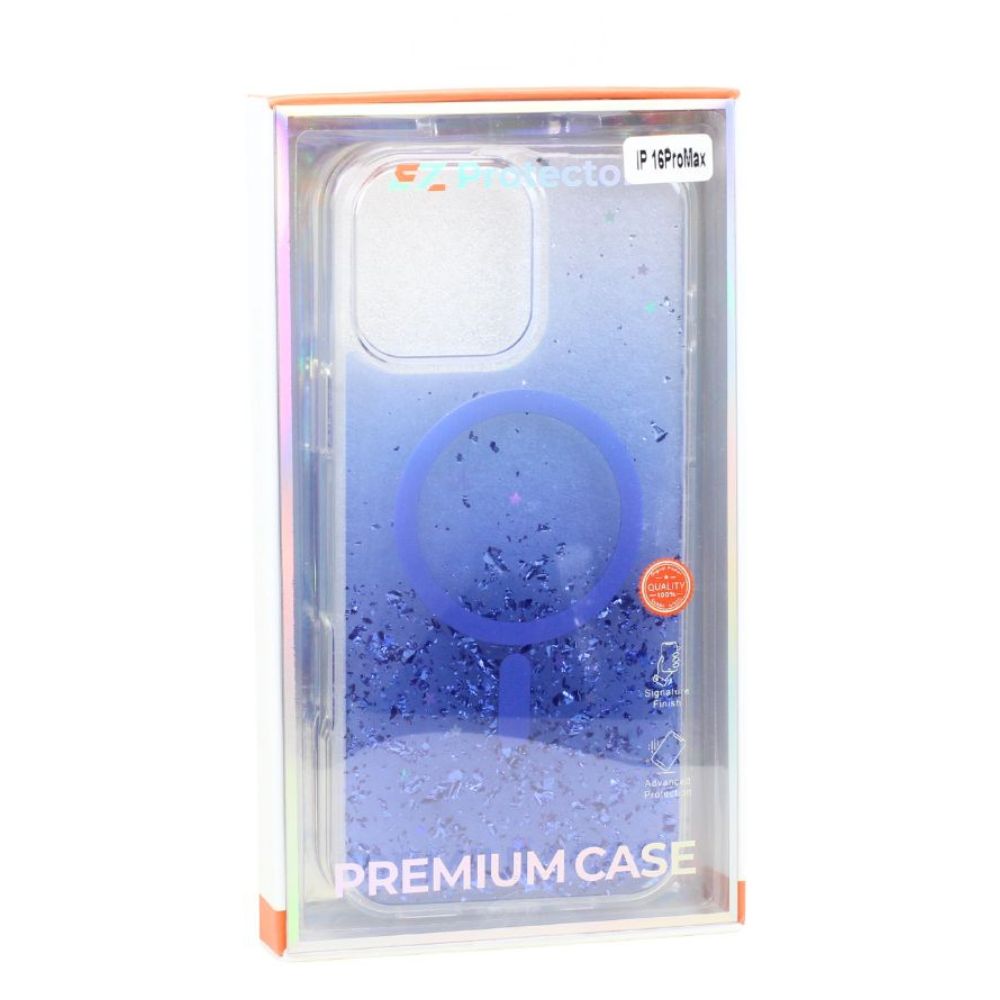 Stylish 2-Tone Transparent MagSafe Ring Case with Sparkle Glitter Dust, Slim Protection for Apple iPhone 16 Pro Max