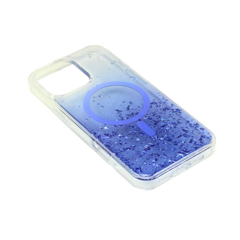 Stylish 2-Tone Transparent MagSafe Ring Case with Sparkle Glitter Dust, Slim Protection for Apple iPhone 16 Pro Max