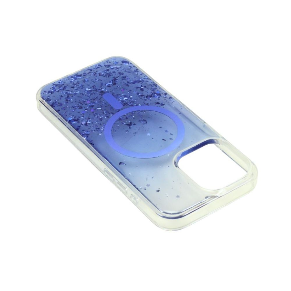 Stylish 2-Tone Transparent MagSafe Ring Case with Sparkle Glitter Dust, Slim Protection for Apple iPhone 16 Pro Max