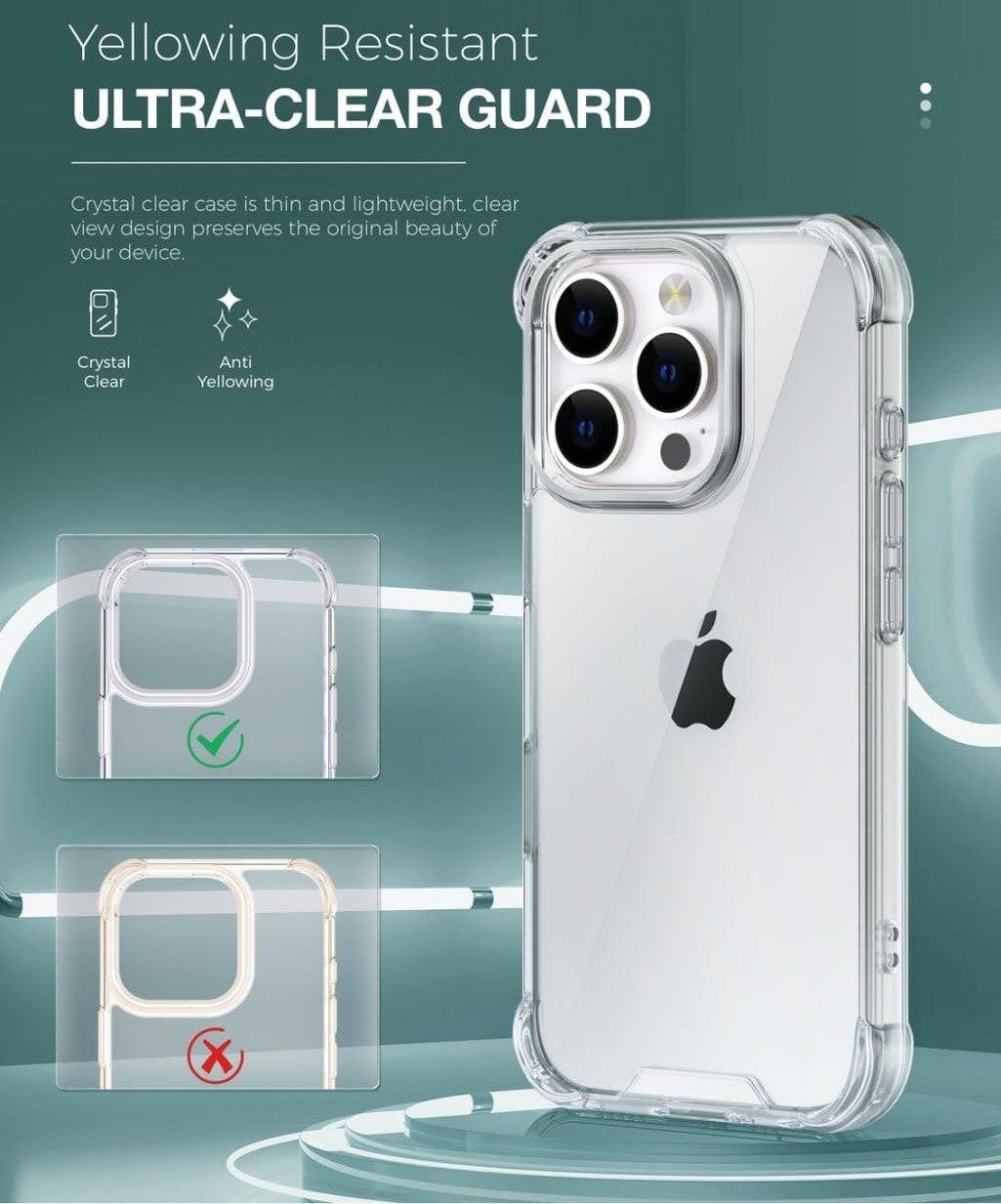Clear Armor Hybrid Transparent Case – Shockproof, Anti-Scratch TPU Bumper for iPhone 16 Ultimate Protection