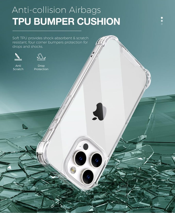 Clear Armor Hybrid Transparent Case – Shockproof, Anti-Scratch TPU Bumper for iPhone 16 Ultimate Protection