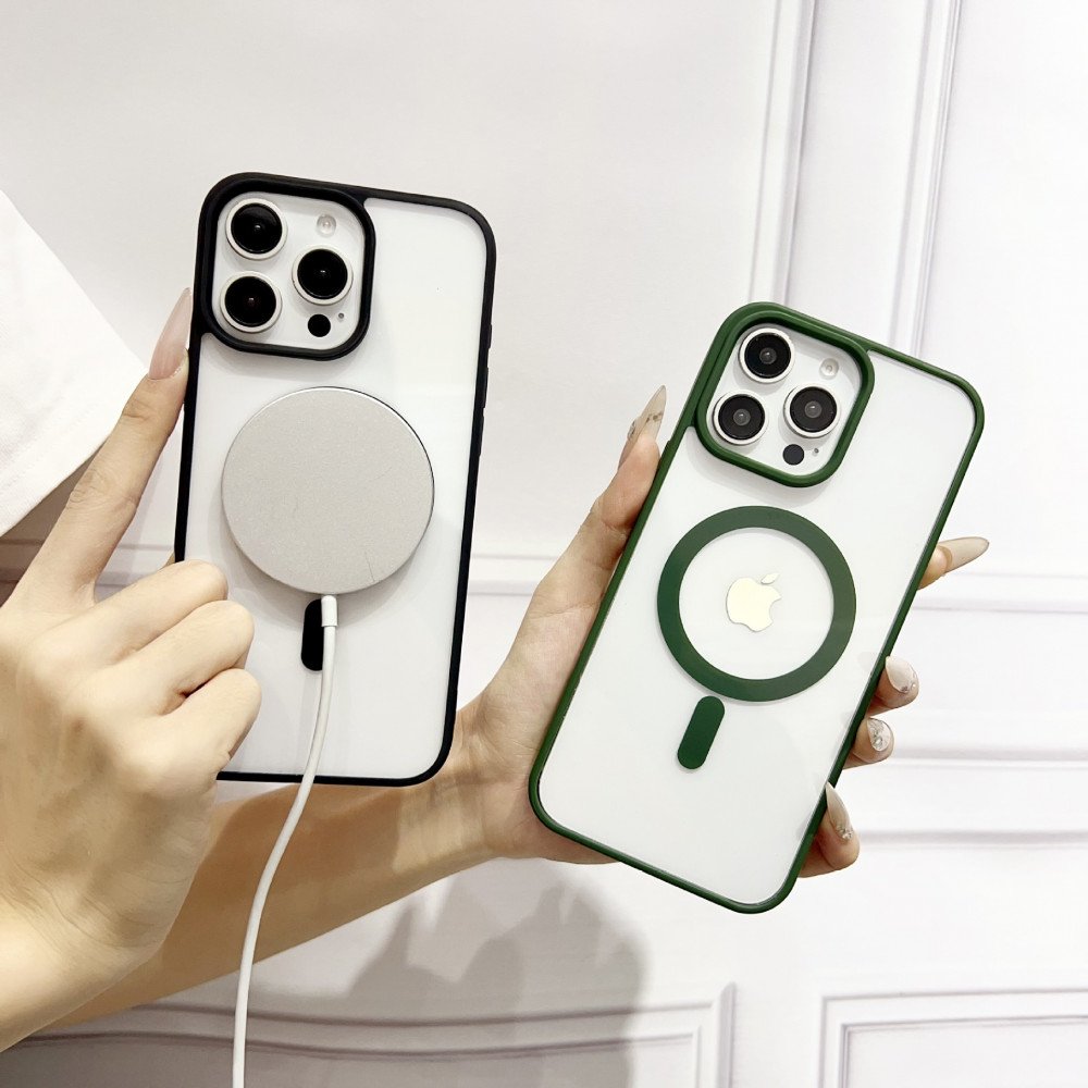 Crystal Clear Magnetic Ring Protective Armor Case with MagSafe Technology for Apple iPhone 16 Pro