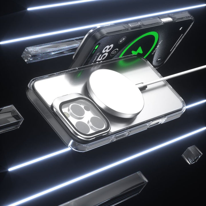 Clear Magnetic Case with Camera Protection Kickstand Military-Grade Drop Protection for Apple iPhone 16 Pro
