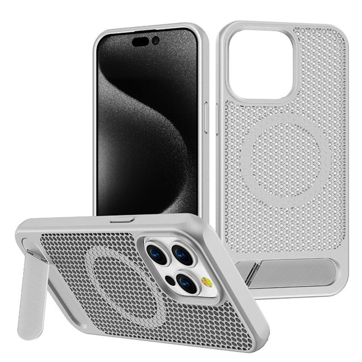 Heat Dissipation Cooling Magnetic Magsafe Ring Case with Built-in Kickstand for Apple iPhone 16 Pro Max – Secure Protection & Charging