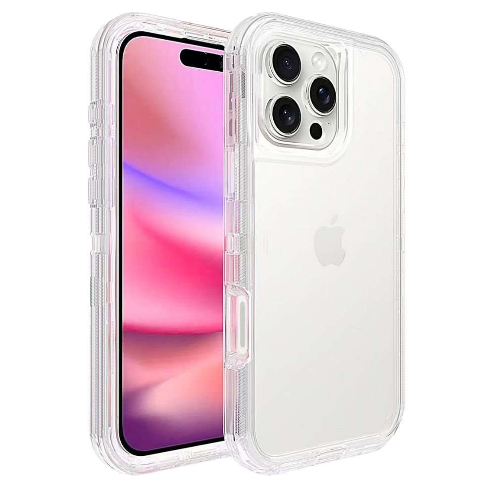Heavy Duty Rugged Shockproof Full Body Defender Case with Transparent Back & Reinforced Protection for Apple iPhone 16 Pro Max