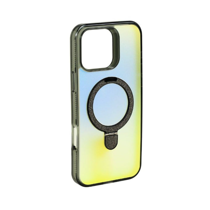 Magnetic MagSafe Glitter Kickstand Ring Case, Shiny Gradient Design, Shock Resistant, Slim Protective Cover for Apple iPhone 16 Pro Max