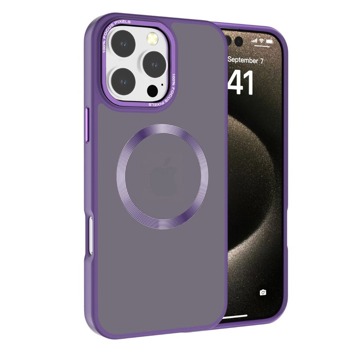Magnetic MagSafe Armor Case with Stainless Steel Protection, Shockproof Hybrid Design, Slim Fit, for Enhanced Durability - iPhone 16