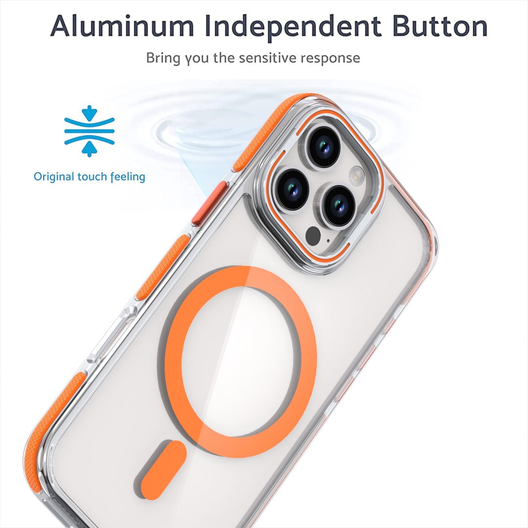Crystal Clear Magnetic MagSafe Kickstand Case with Camera Lens Protection for Apple iPhone 16 Pro Max