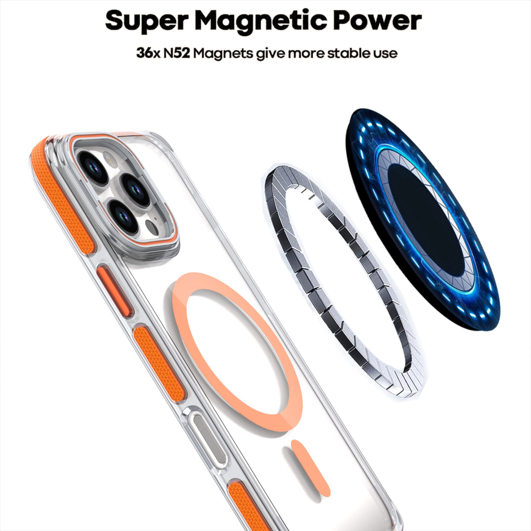 Crystal Clear Magnetic MagSafe Kickstand Case with Camera Lens Protection for Apple iPhone 16 Pro Max