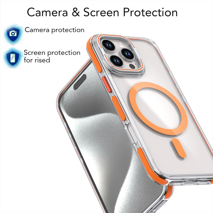 Crystal Clear Magnetic MagSafe Kickstand Case with Camera Lens Protection for Apple iPhone 16 Pro Max