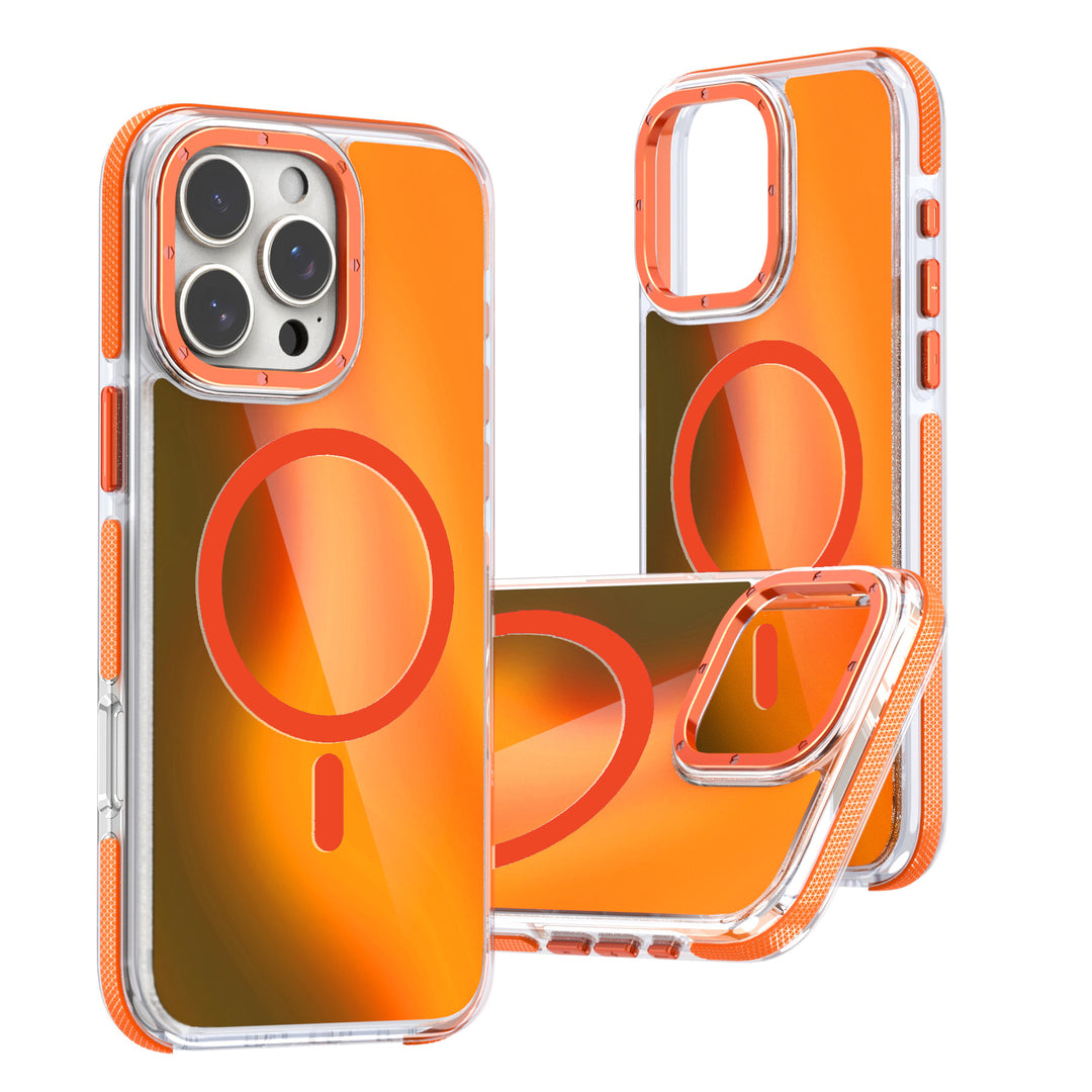 Stylish Two-Tone Neon Bumper MagSafe Magnetic Cover Case with Shock Protection and Secure Fit for iPhone 16 Pro Max