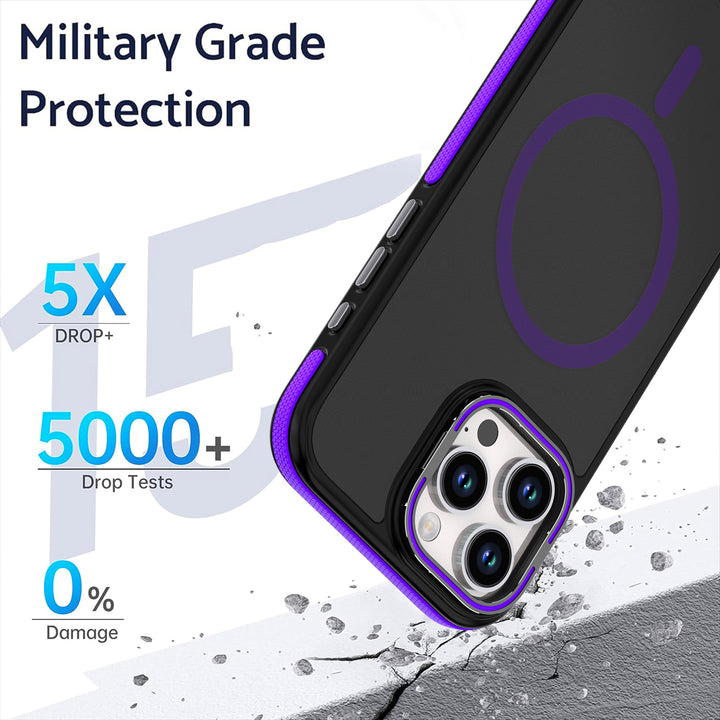 Matte Finish Magnetic Magsafe Compatible Kickstand Case with Camera Lens Protection Cover for Apple iPhone 16 Pro