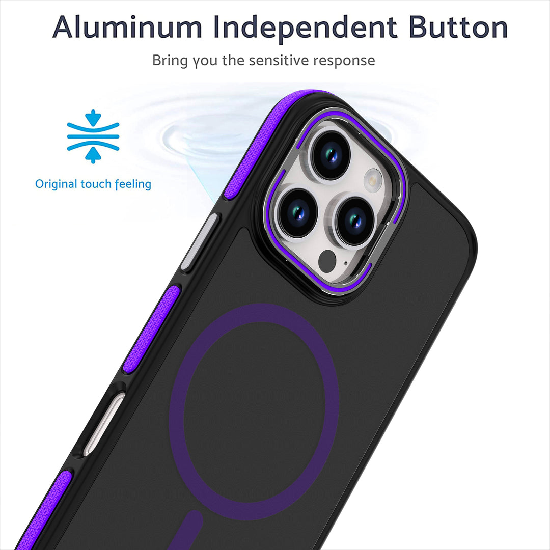 Matte Finish Magnetic Magsafe Compatible Kickstand Case with Camera Lens Protection Cover for Apple iPhone 16 Pro