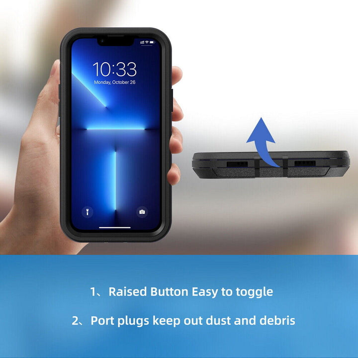 Heavy Duty Armor Protection Cover Case with Magnetic Wireless Charging, Belt Clip, Kickstand & Rugged Shockproof for Apple iPhone 16