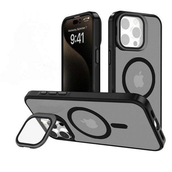 Premium Protection Matte Finish Magnetic Case with Camera Lens Protection & Kickstand for Apple iPhone 16 Pro