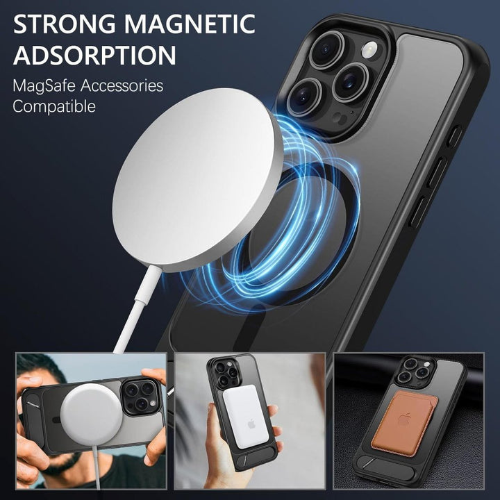 Slim Shockproof Magnetic Case with Invisible Kickstand for iPhone 16 Pro Max