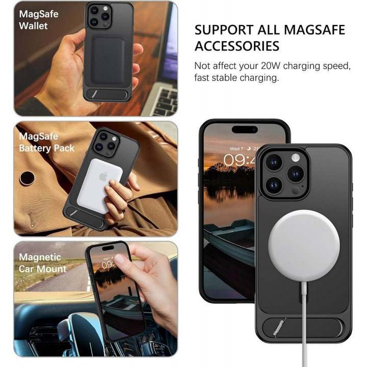 Slim Shockproof Magnetic Case with Invisible Kickstand for iPhone 16 Pro Max
