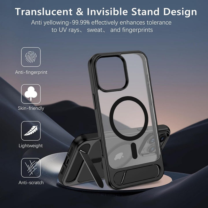 Slim Shockproof Magnetic Case with Invisible Kickstand for iPhone 16 Pro Max