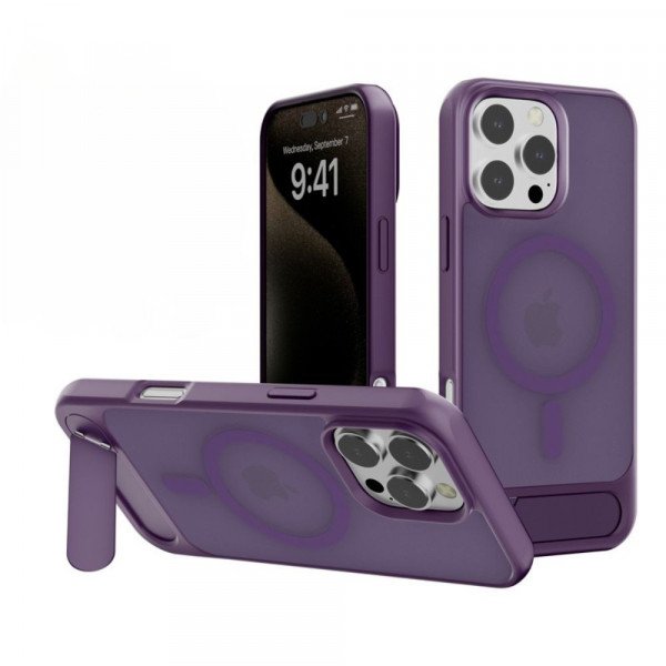 Slim Shockproof Magnetic Case with Invisible Kickstand for iPhone 16 Pro Max