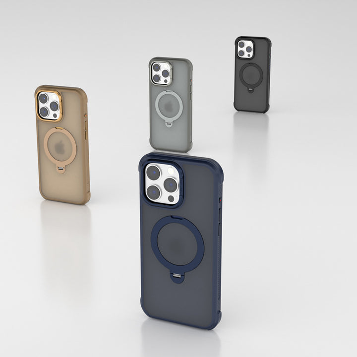 Translucent Matte MagSafe Phone Case with 360° Rotating Magnetic Kickstand, Shockproof Bumper, for Apple iPhone 16 Pro Max