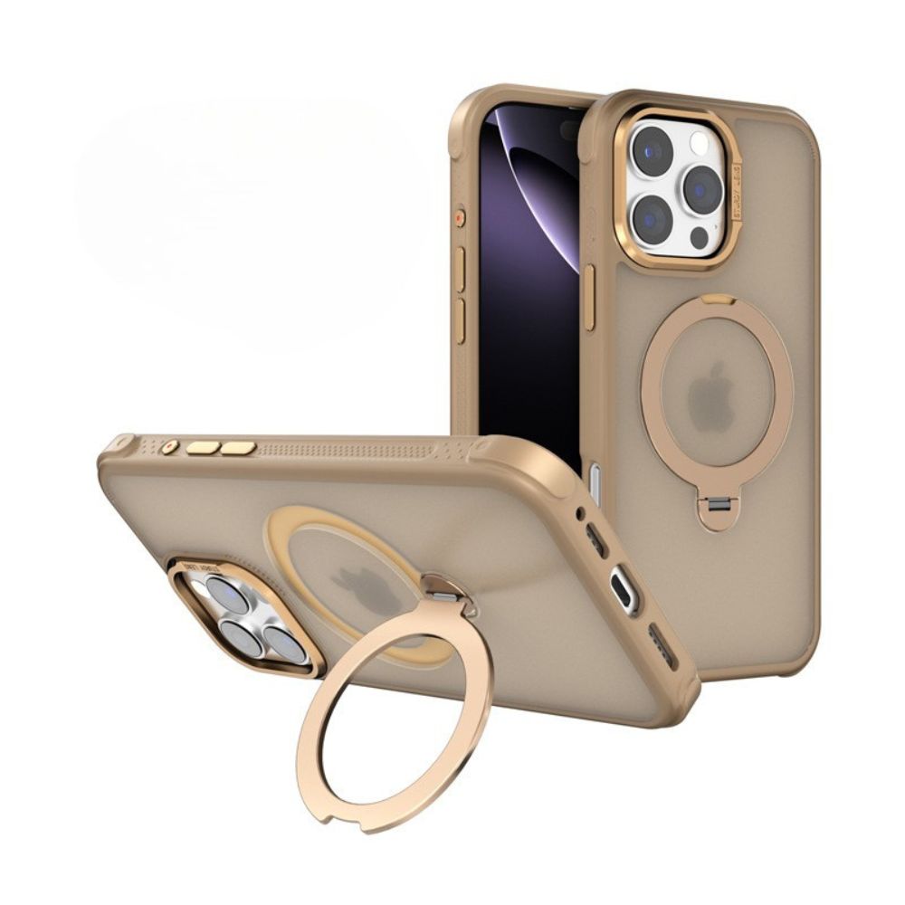 Translucent Matte MagSafe Phone Case with 360° Rotating Magnetic Kickstand, Shockproof Bumper, for Apple iPhone 16 Pro Max
