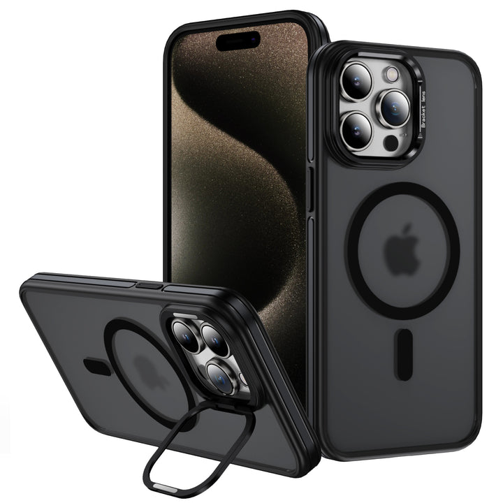 Premium Matte Finish Magnetic Magsafe Kickstand Case with Camera Protection for Apple iPhone 16 Pro Max