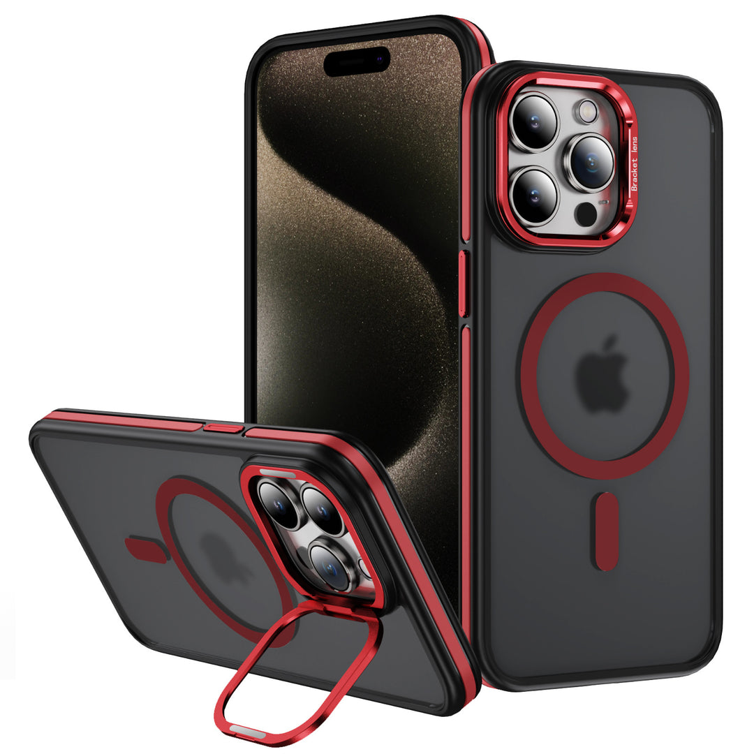 Premium Matte Finish Magnetic Magsafe Kickstand Case with Camera Protection for Apple iPhone 16 Pro Max