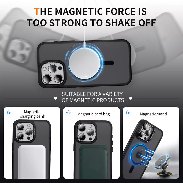 Premium Matte Finish Magnetic Magsafe Kickstand Case with Camera Protection for Apple iPhone 16 Pro Max